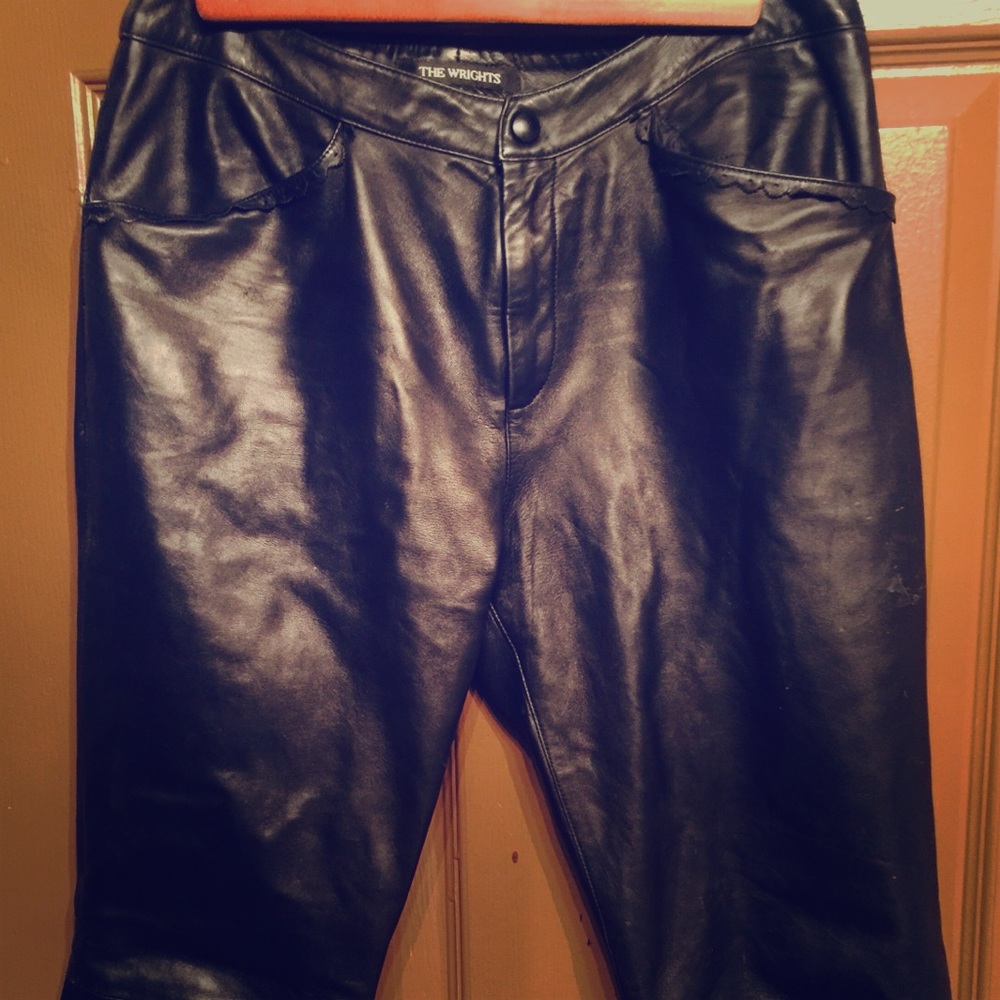 Soft Leather cropped pants. “The Wright’s”.